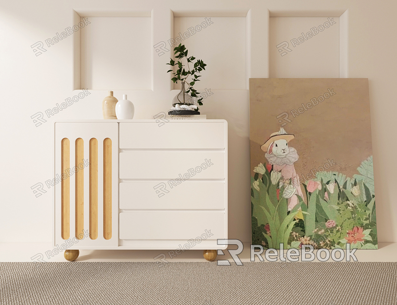 Modern Decorative Cabinet Cream Decorative Cabinet model