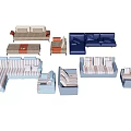 Modern Sofa Set Collection With Sectional Loveseat Armchair And Color Options
