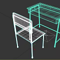 Wooden Desk And Chair Furniture Set With Metal Frame For Home Study Use