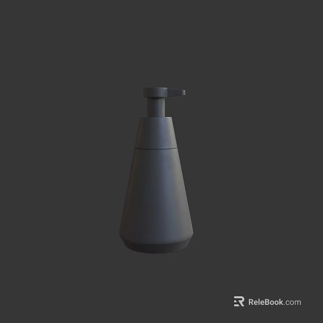 Minimalist Gray Condiment Bottle With Pump Dispenser For Modern Kitchen 3d model 