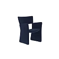 Pair of Navy Blue Modern Accent Chairs With Sleek Armrests and Comfortable Design