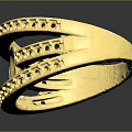 Elegant Gold Fashion Ring With Multi Layered Design And Diamond Accents