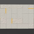 Modern Textured Background Wall Design With Geometric Stone Panels And Recessed Lighting