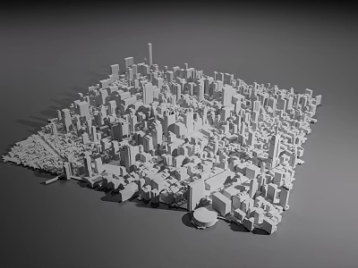 Modern Architecture Planning Urban Bird's-eye View of Building Body Block 3d model