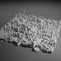 Modern Architecture Planning Urban Bird's-eye View of Building Body Block 3d model