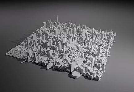 Modern Architecture Planning Urban Bird's-eye View of Building Body Block 3d model