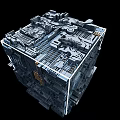 Intricate Futuristic Mechanical Cube With Metallic Components Interconnected Gears And Grid Patterns