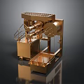 Golden Industrial Mechanical Equipment With Metal Structure And Mobile Platform