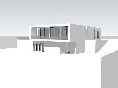 Modern single-family villa with simple architecture 3d model