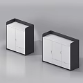 Modern Entryway Cabinet and Side Cabinet with Sleek Design Storage Doors and Black White Finish