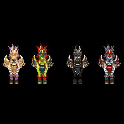 Four Different Colorful Decorative Lockers With Unique Stylish Tops And Various Patterns 3d model