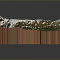 3D Terrain Model With Wooden Base And Mountainous Landscape Green Vegetation White Peaks