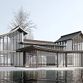 Public Building Visitor Center Building Exhibition Hall Small Public Building Cafe Building Post Building 3d model