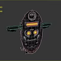 Futuristic Mechanical Gate With Metallic Structure Detailed Gear Components And Orange Glowing Circular Lights
