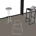 Modern Bar Stools With Transparent And Metal Frame Designs By Large Windows Natural View Wooden Floor