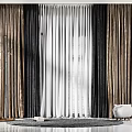 Luxurious Textured Curtains in Golden Black and White for Elegant Home Decor