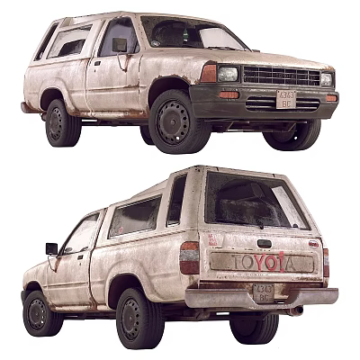 Vintage Toyota SUV Classic Vehicle With Weathered Exterior And Retro Design 3d model