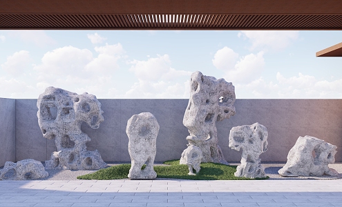 Chinese Taihu Lake Stone SU Model 3d model