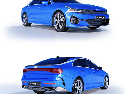 Blue KIA K5 Sedan Front And Rear Exterior Design With Modern Styling 3d model