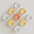 Stylish Wall Lamps With Gold Silver And Rose Gold Finishes In Round Arrangement Design