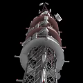 Industrial Equipment Tower Structure with High Strength Metal Framework Antennas and Sensors