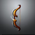 Striking Red And Silver Metallic Bow Weapon With Modern Streamlined Design And Glossy Finish