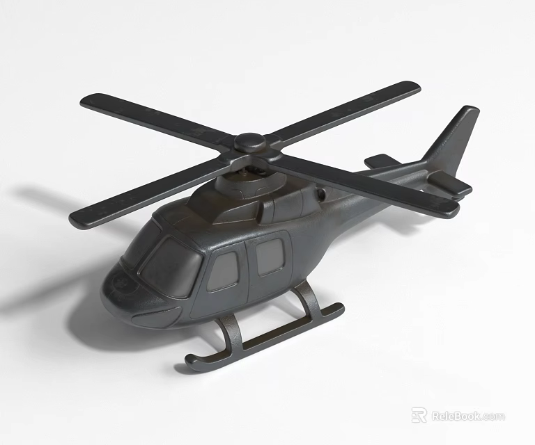 Black Helicopter Model Supporting Space Mission Aerial Operations And Exploration 3d model 