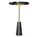 Elegant Modern Side Table With Black Marble Top And Gold Metal Stand Base 3d model