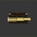 Brass Telescope With Black Leather Wrap In Wooden Box And Gold Metal Decorations