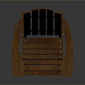 Wooden Adirondack Chair With High Backrest Armrests And Storage Compartment
