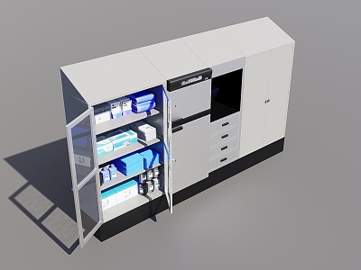 Medical storage and holding cabinet model