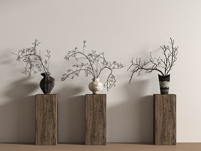 Quiet air-dried branch floral ornaments 3d model