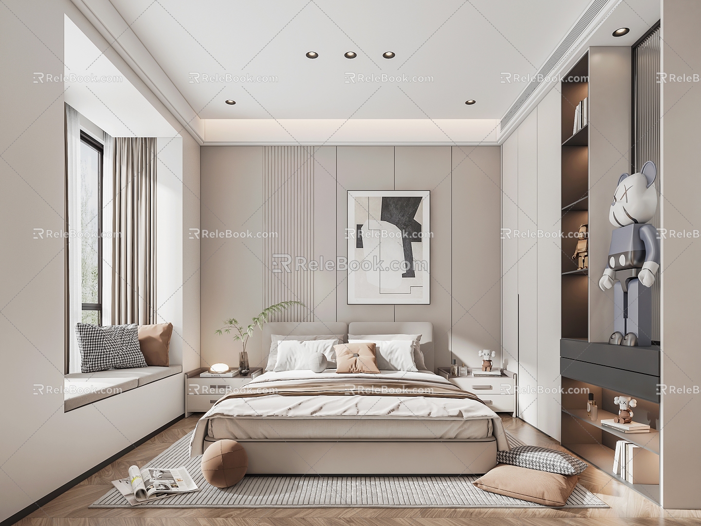 Light Luxury Simple Home Bedroom 3d model