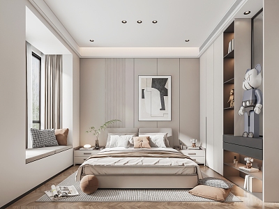 Light Luxury Simple Home Bedroom 3d model