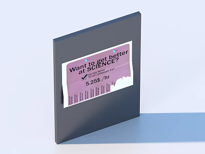 Modern Black Photo Frame For Home Decor Displaying Ticket With Text 3d model