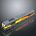 Modern Grey And Yellow CLASS 66 Freight Train With Multiple Carriages
