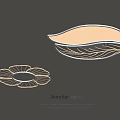 Modern Annular Ceiling Light With Leaf Shaped Decorative Design For Interior Decoration 3d model
