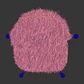 Pink Fluffy Faux Fur Swivel Chair With Gold Metal Base And Wheels