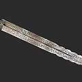 Ornate Historical Sword With Intricate Carved Blade Patterns And Decorative Hilt