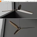 Modern Detailed Pendant Light With Blade Design In Indoor Room And Window View