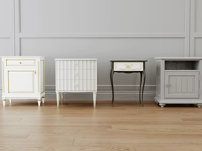 Modern And Classic Bedside Tables With Drawer Storage And Diverse Leg Designs 3d model