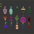 Colorful Decorative Pendant Designs With Various Shapes And Metallic Accents