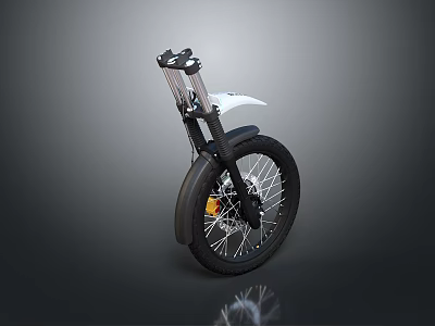 Modern Black Unicycle With White Seat Metal Handlebars And Spoked Wheel 3d model