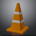 Orange High Visibility Traffic Cone With Reflective Stripes And Square Base