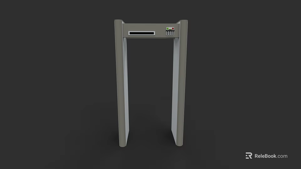 Public Security Gate With Metal Detection System And Digital Control Panel 3d model 