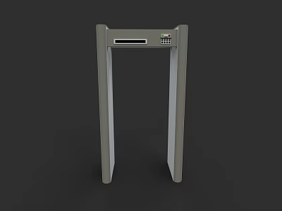 Public Security Gate With Metal Detection System And Digital Control Panel 3d model