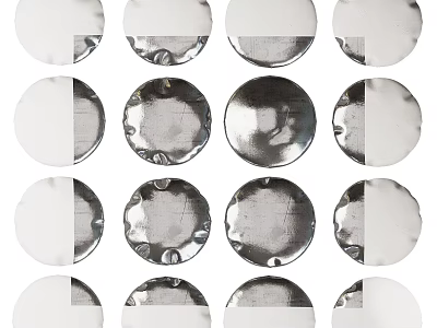 Round Metallic Wall Decor With Shiny Circular Design And Grid Arrangement 3d model