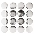 Round Metallic Wall Decor With Shiny Circular Design And Grid Arrangement 3d model