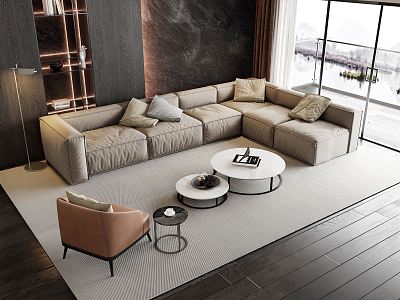 Modern Sofa Coffee Table Combination Tofu Block Sofa Coffee Table Combination model