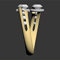 Elegant Gold Ring With Sparkling Diamond Inlaid Design And Shiny Accents